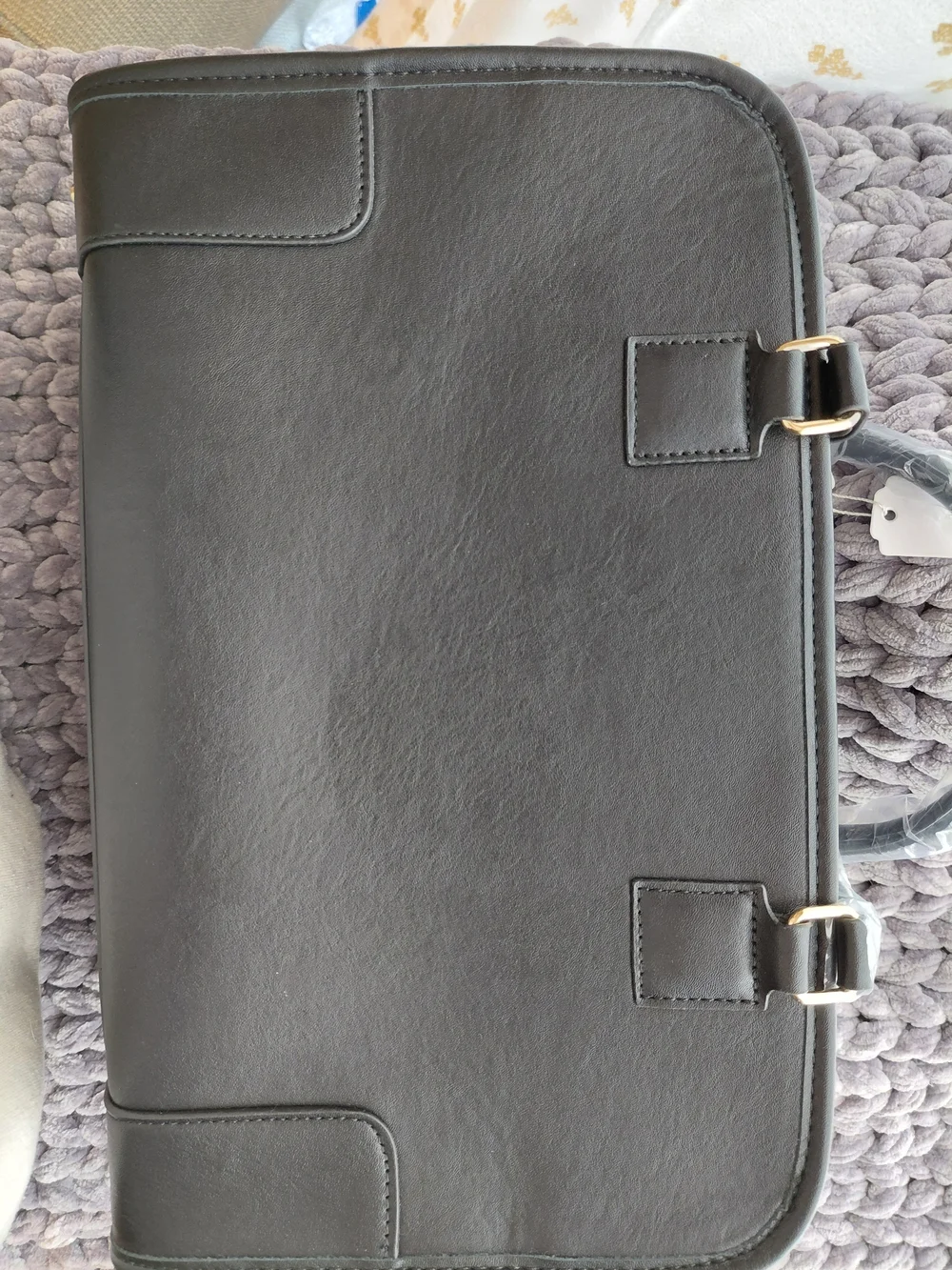 Black Satchel Bag with Wide Strap